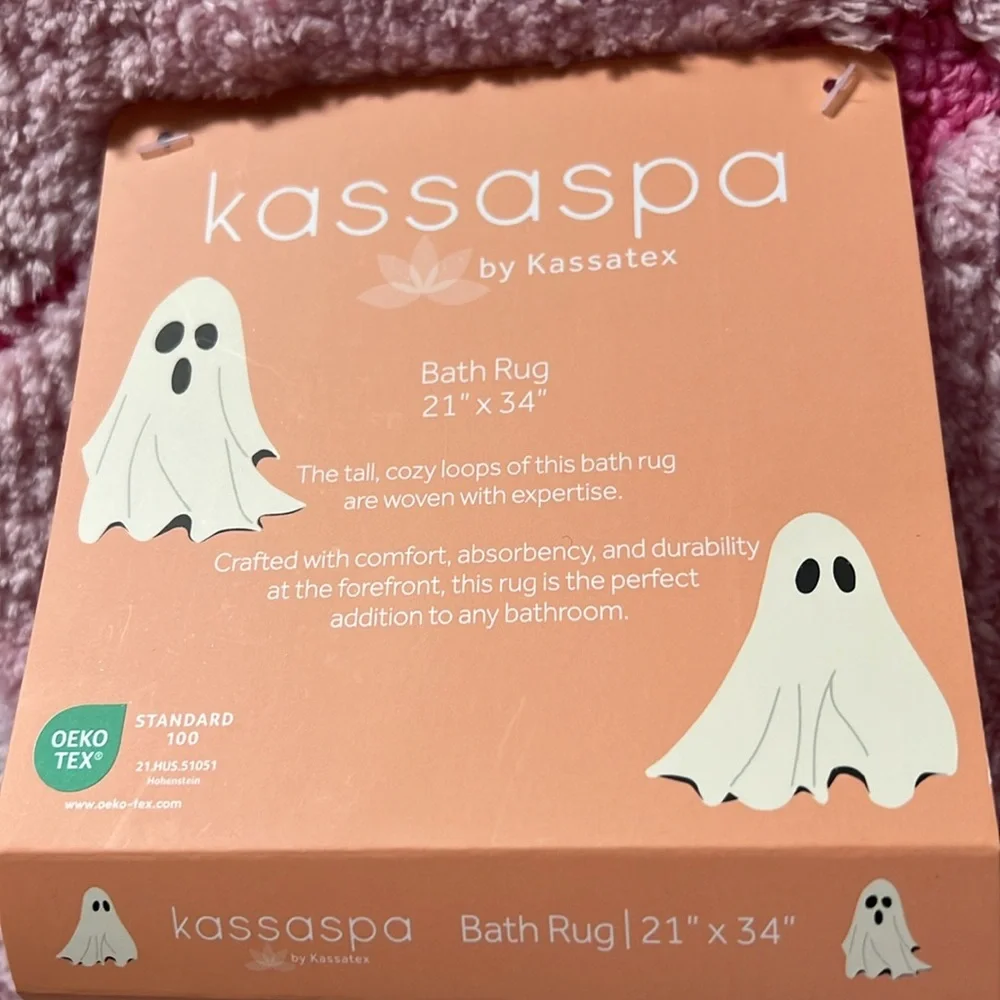 Kassaspa by Kassatex Ghost Bath Rug - Pink & White